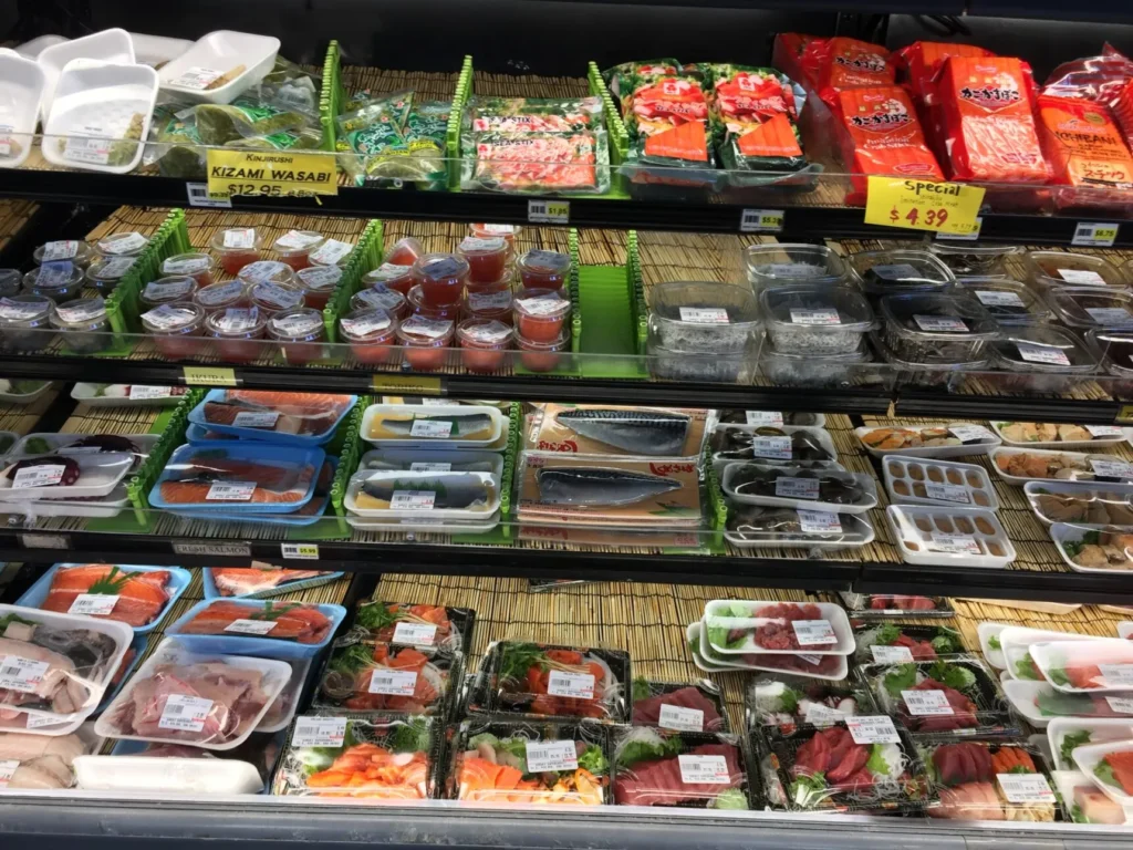 Suruki Supermarket's famous bento box selection with over 20 varieties made fresh daily